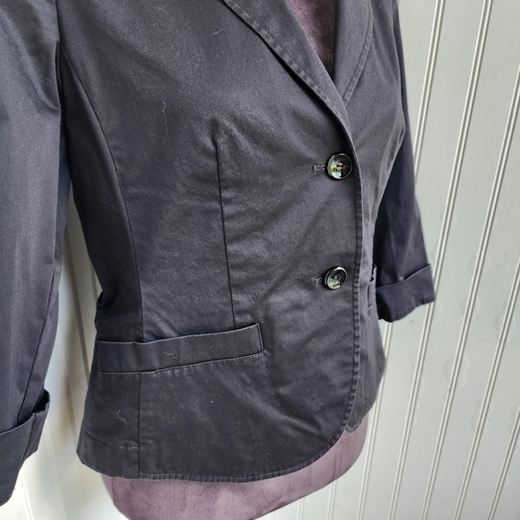 Talbots Women's Black Stretch Blazer Jacket 3/4 Sleeve Petite 6P - Picture 3 of 14